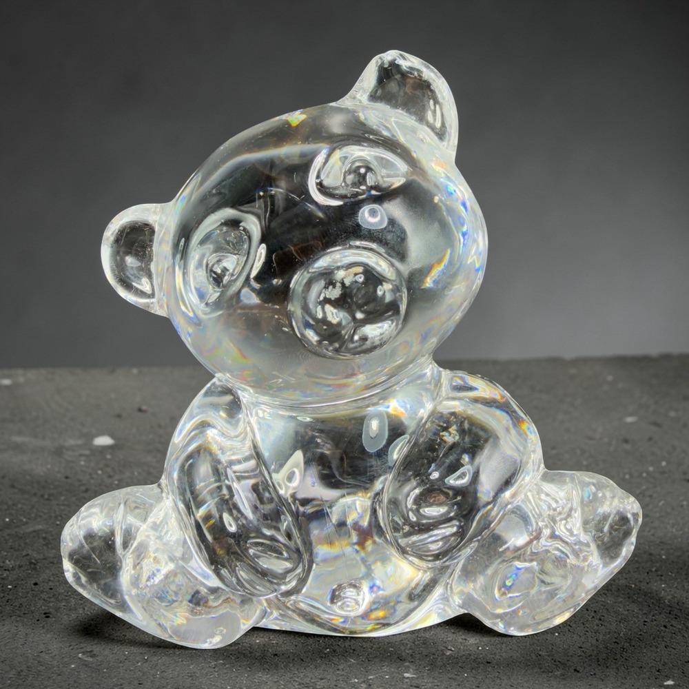 Vintage Bleikristall Clear Lead Crystal Teddy Bear Figurine Western Germany VTG‎